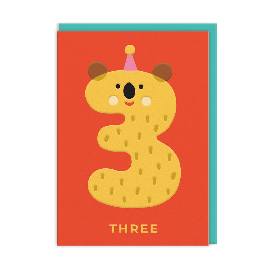 Ohh Deer Age 3 Koala Birthday Card