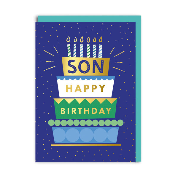 Ohh Deer Son Happy Birthday Cake Greeting Card