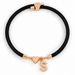 Black A-Z Initial Charm Heart Adjustable Cord Bracelet