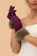 Powder Gloves Bettina - Damson/Olive