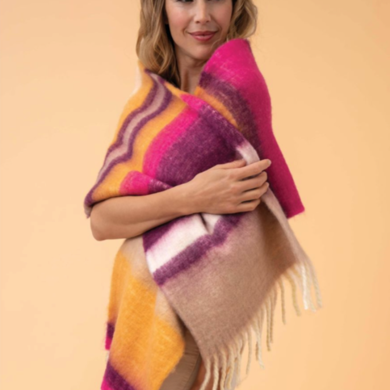 Powder Murphy Powder Scarf - Damson/Mustard