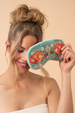 Powder Folk Art Hedgehog Luxury Lavender Eye Mask - Aqua