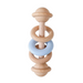 Eco-Friendly Wooden Rattle Teething Toy - Blue / Pink