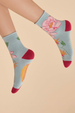 Powder Ladies Ankle Socks - Tropical Floral Ice