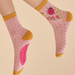 Powder Ladies Ankle Socks - Ladybird in Petal