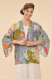 Powder Tropical Flora and Fauna Kimono Jacket in Lavender