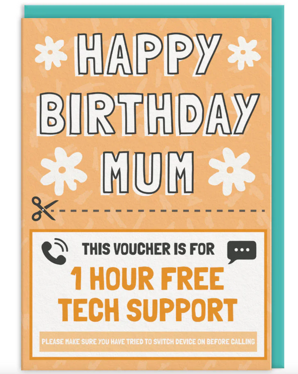 Ohh Deer Tech Support Voucher Mum Birthday Card