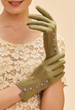 Powder Beatrice Faux Suede Gloves - Sage