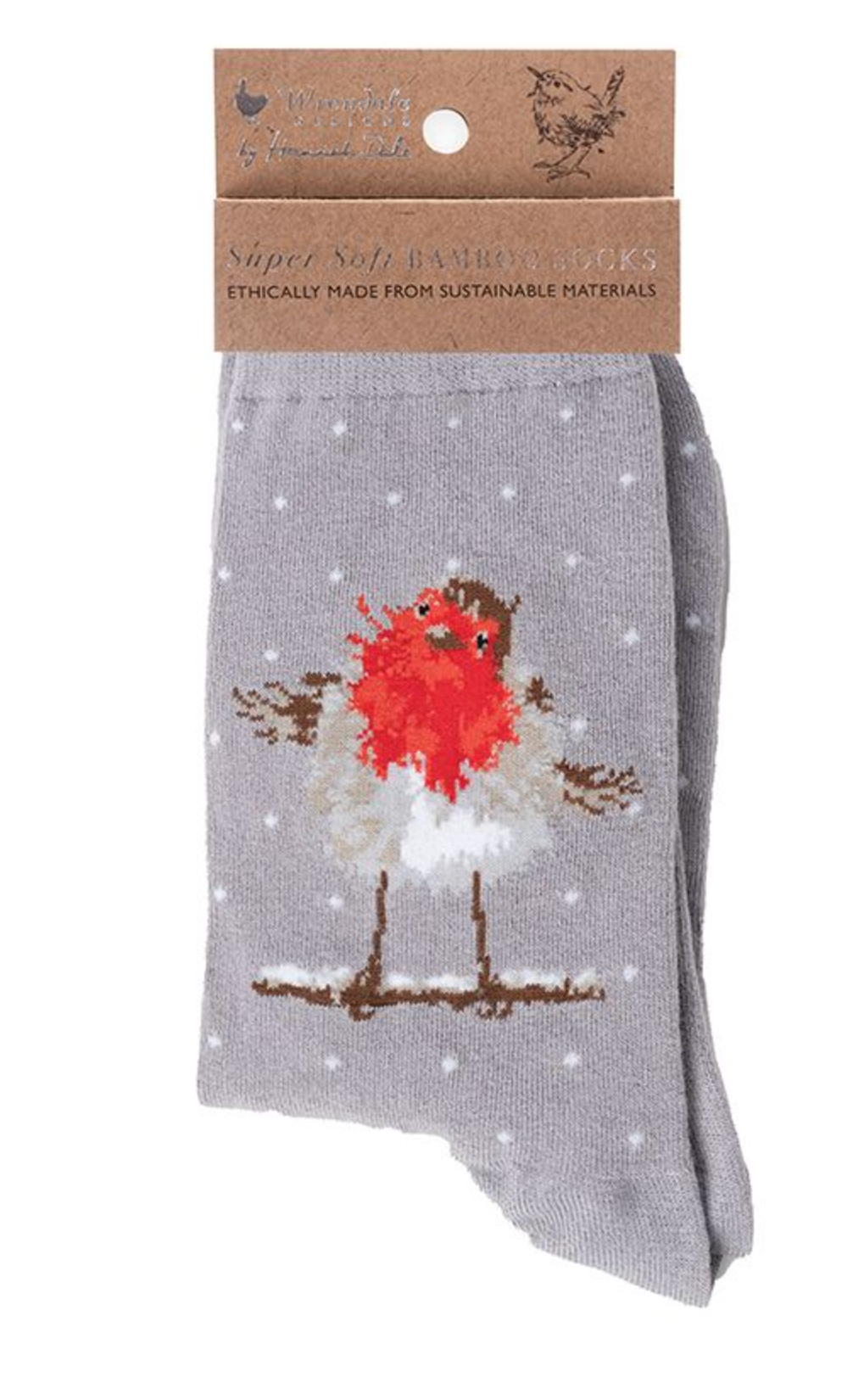 Wrendale 'Jolly Robin' Robin Socks