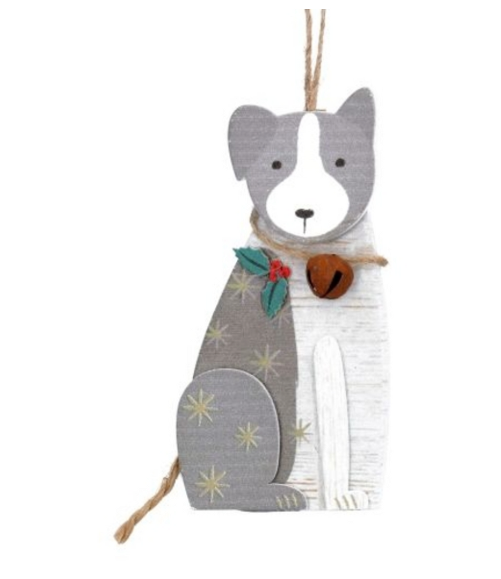 Gisela Graham Wooden Christmas Decoration - Dog