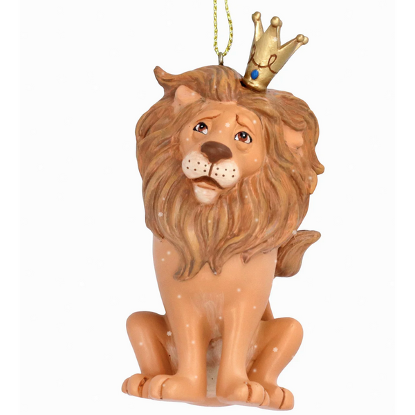 Gisela Graham Brown Resin Lion with Crown Decoration