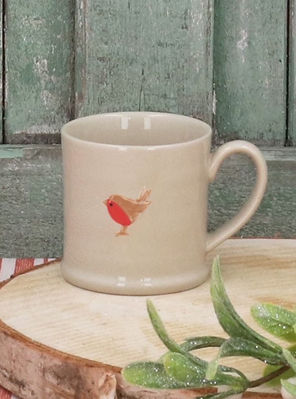 Gisela Graham Ceramic Mini Mug - Robin