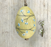 East of India Hanging Wooden Egg - Blossom Painted Egg - Primrose Yellow