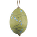 East of India Hanging Wooden Egg - Blossom Painted Egg-Moss Green