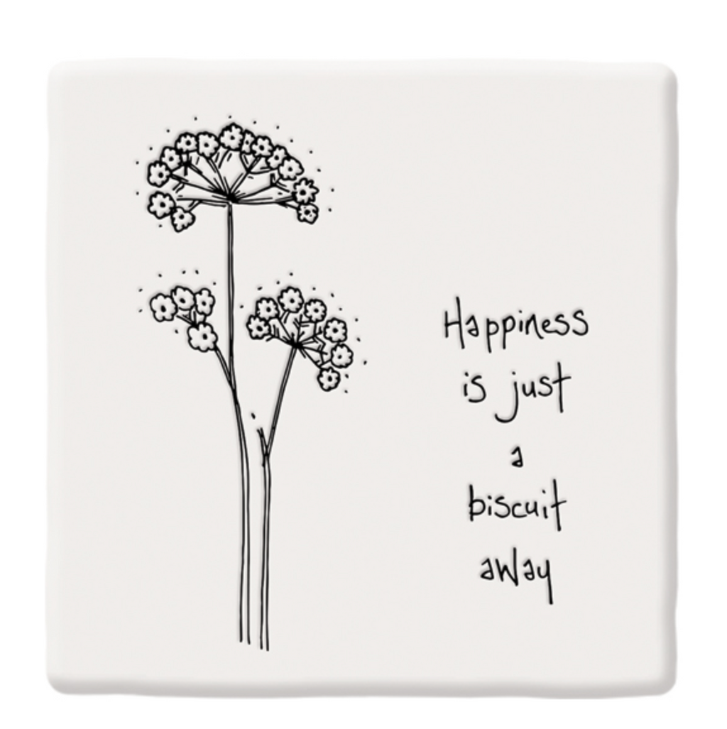 East of India Floral Coaster - Happiness Biscuit