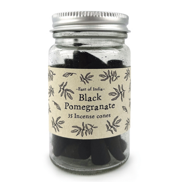 East of India Jar of incense Cones - Black Pomegranate