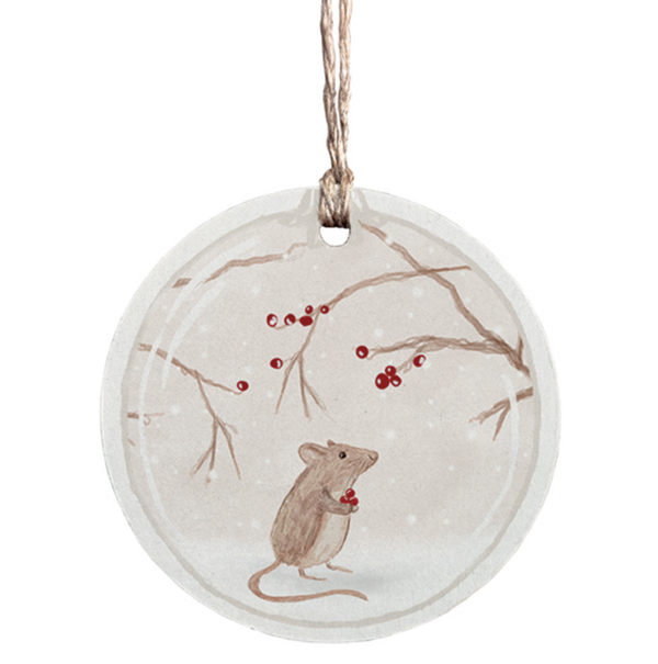 East of India Round Woodland Tag - Mouse