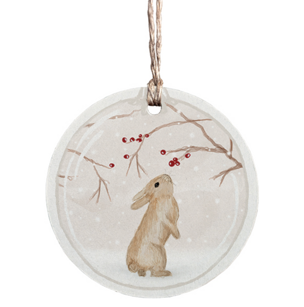 East of India Round Woodland Tag - Rabbit