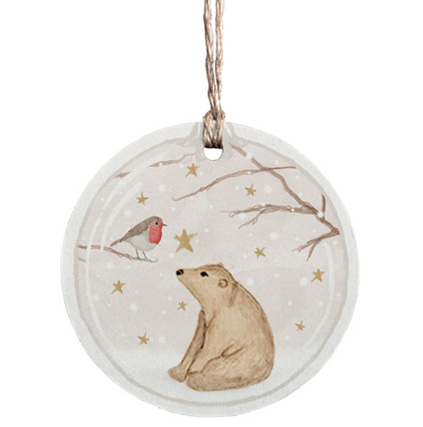 East of India Round Woodland Tag - Bear & Robin