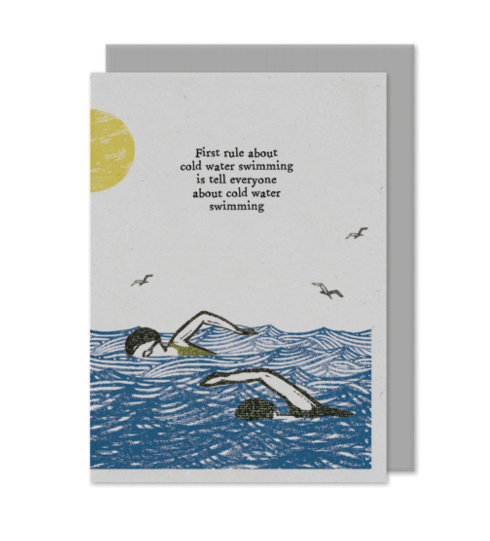 East of India Swimmer Card - First Rule About Cold Water