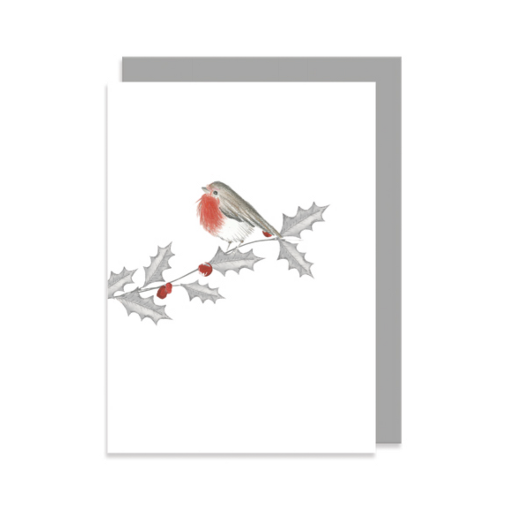 East of India Bird & Berry Card - Robin