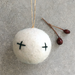 East of India Felt Embroidered Bauble - White