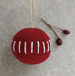 East of India Felt Embroidered Bauble - Red