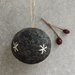 East of India Felt Embroidered Bauble - Grey