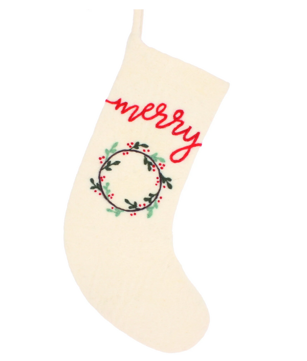 Fiona Walker Merry Stocking - Cream