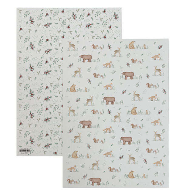 East of India Small Sheet Of Wrap - Meadow Friends