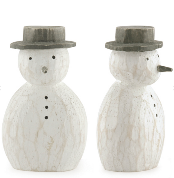 East of India Round Wood Snowman