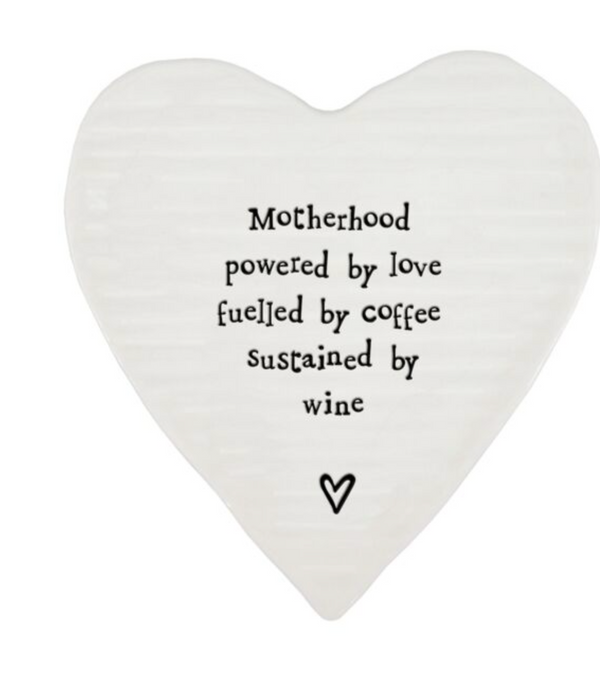 East of India Porcelain Coaster - Motherhood Powered By Love