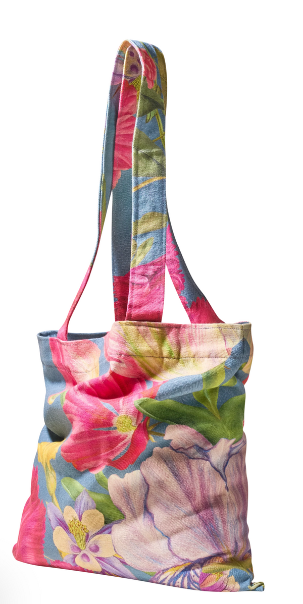 Powder Canvas Tote Bag - Floral Study - Denim