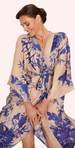 Powder Kimono Gown - China Blue Blooms