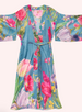 Powder Kimono Gown - Floral Study - Denim