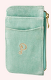 Powder Velvet Card Holder - Sparkling Seahorse - Aqua