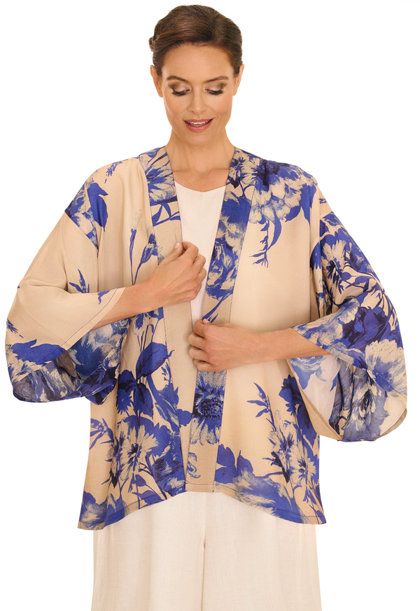 Powder Kimono Jacket - China Blue Blooms