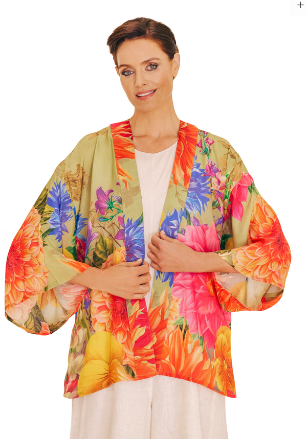 Powder Kimono Jacket - Bountiful Blooms