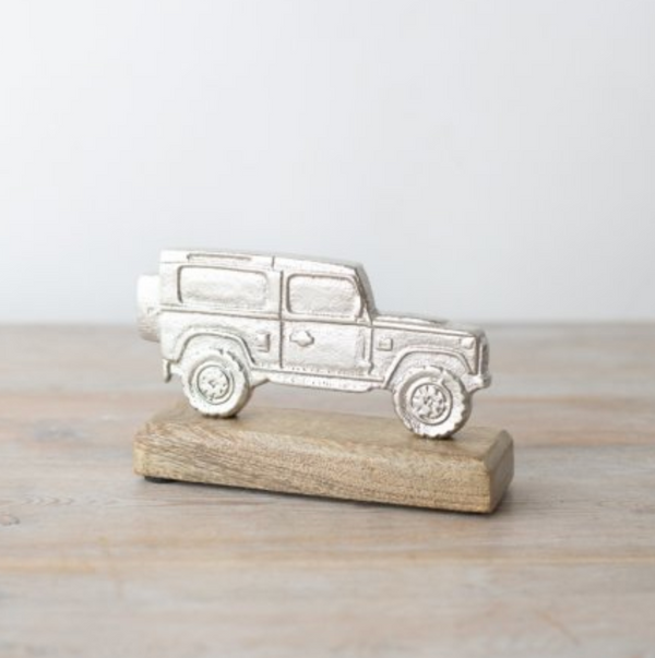 Jeep Ornament on Wooden Base