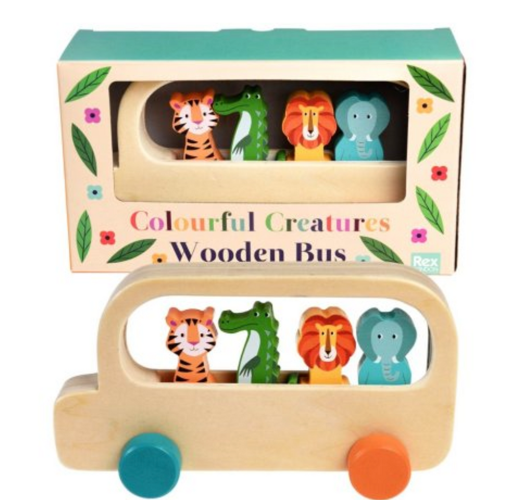 Colourful Creatures Wooden Bus
