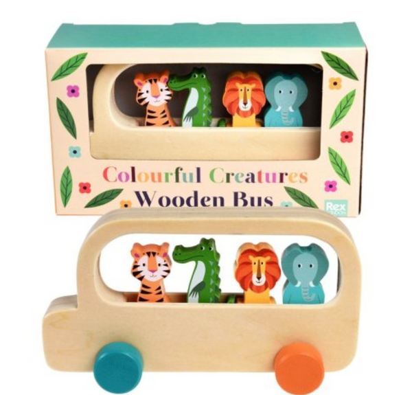 Colourful Creatures Wooden Bus