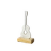 Decorative item with a guitar-shaped top on a wooden base against a white background