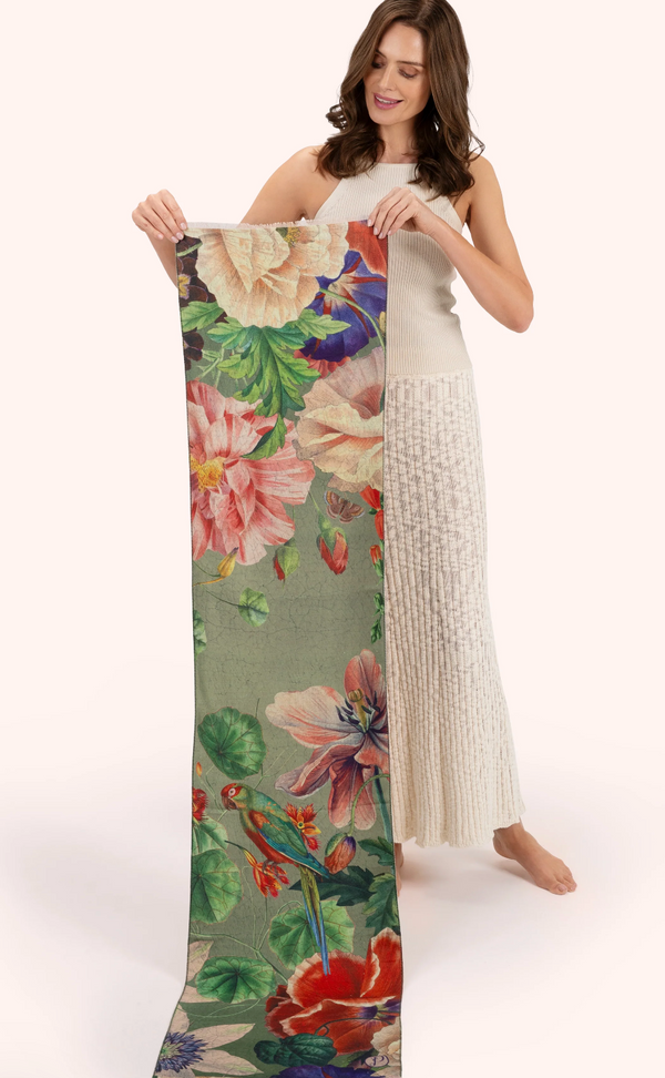 Powder Lux Scarf - Botanical Bouquet, Sage