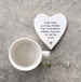 East of India Porcelain Coaster - In This Family We Do Hugs