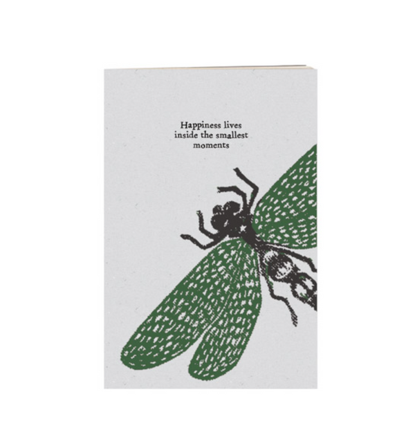 East of India Small Block Print Book - Dragonfly