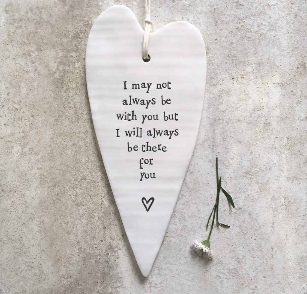 East of India Porcelain Long Heart - May Not Always Be With You