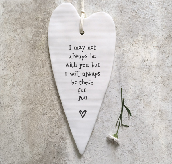 East of India Porcelain Long Heart - May Not Always Be With You