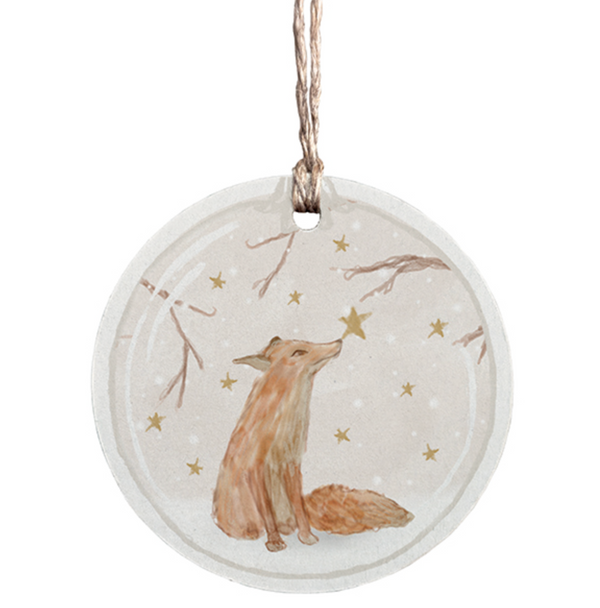 East of India Round Woodland Tag - Fox