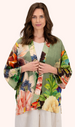 Powder Mid-Length Kimono - Botanical Bouque, Sage