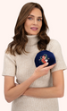 Powder Velvet Coin Purse - Elegant Fox